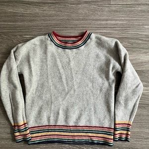 Madewell Rainbow Trim 100% cashmere sweater small